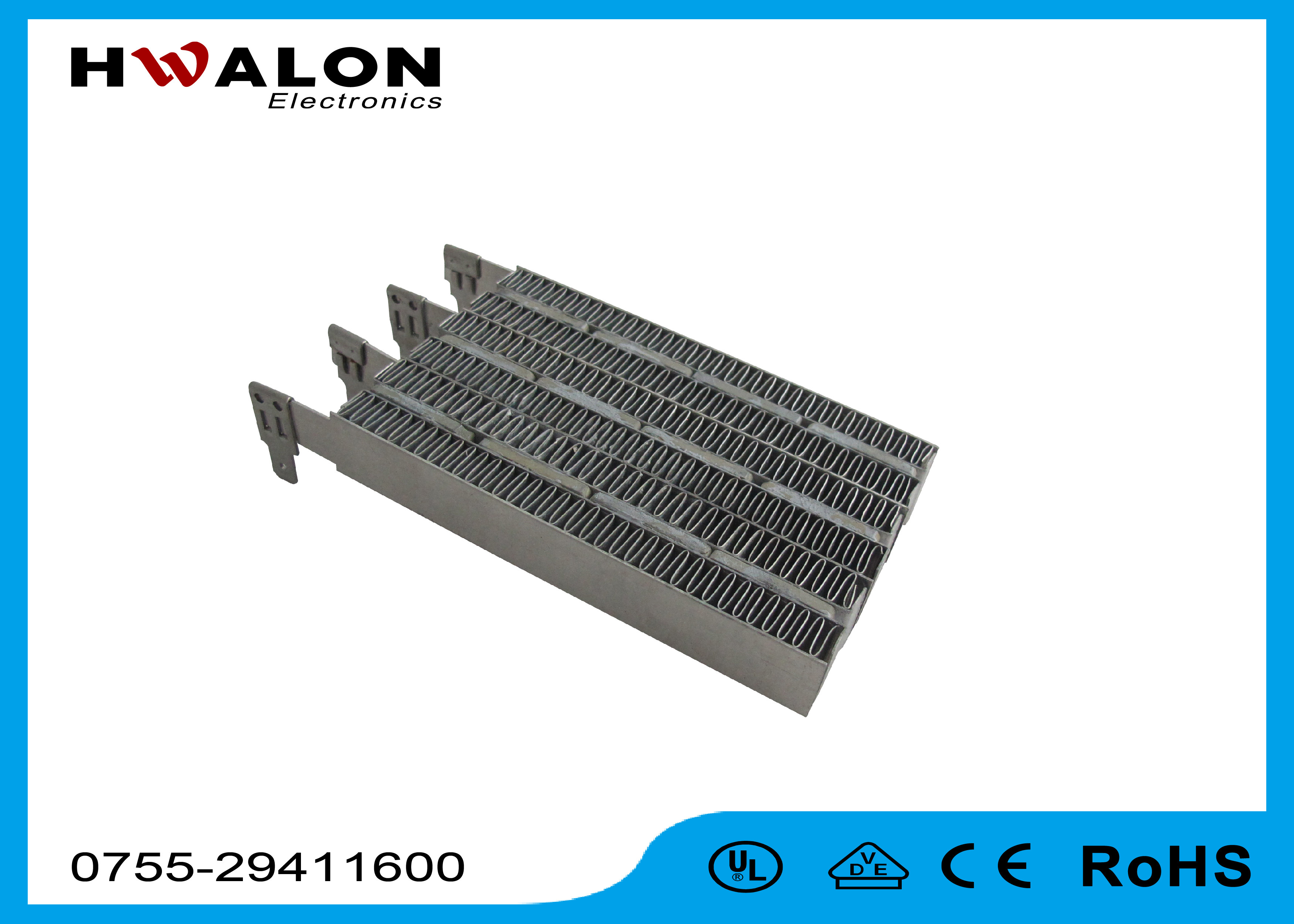 Custom Size PTC Air Heater Air Heating Element With Ripple & Lead ...