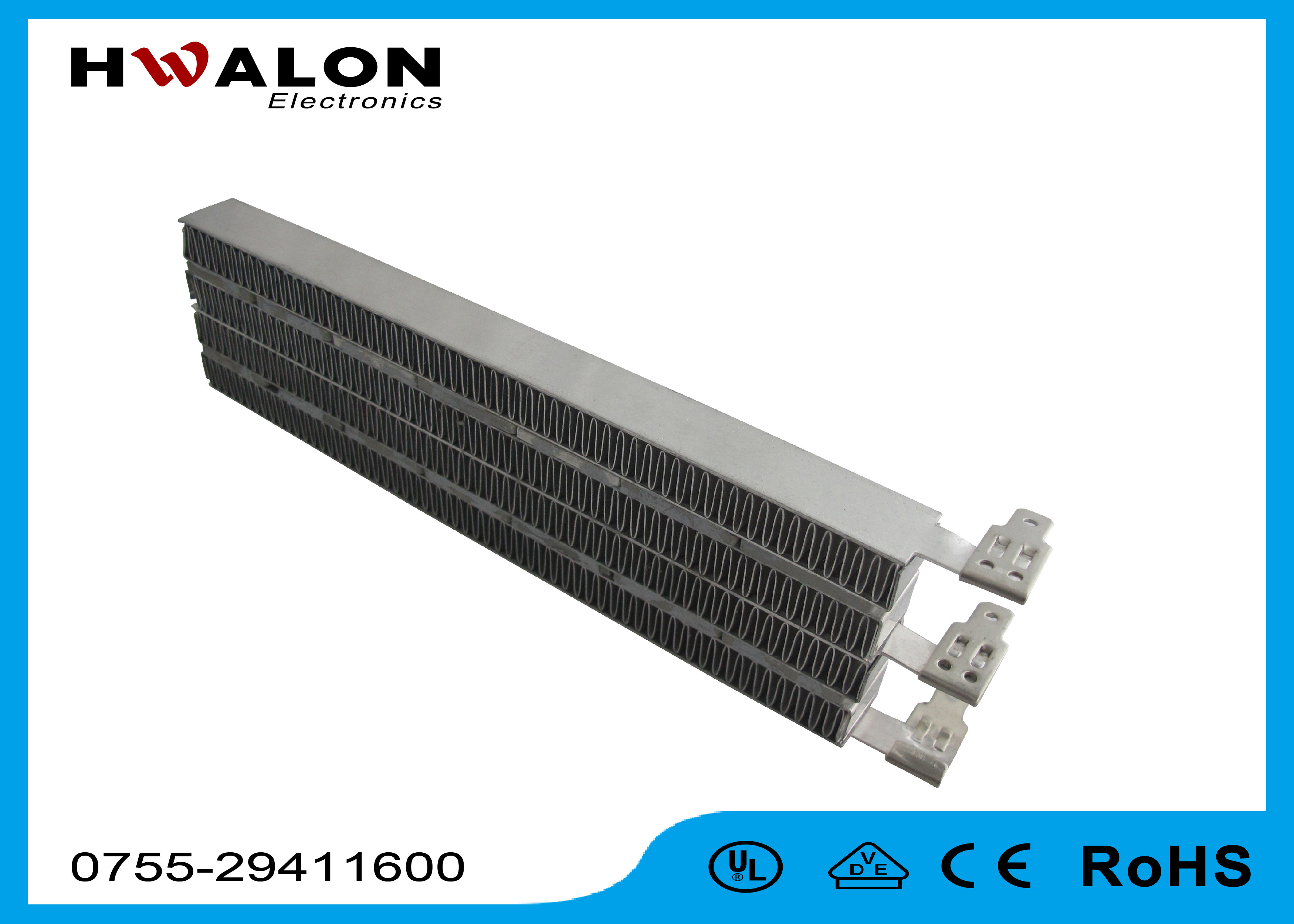Special Lead PTC Air Heater Heating Element With Ripple 220V , Aluminum ...