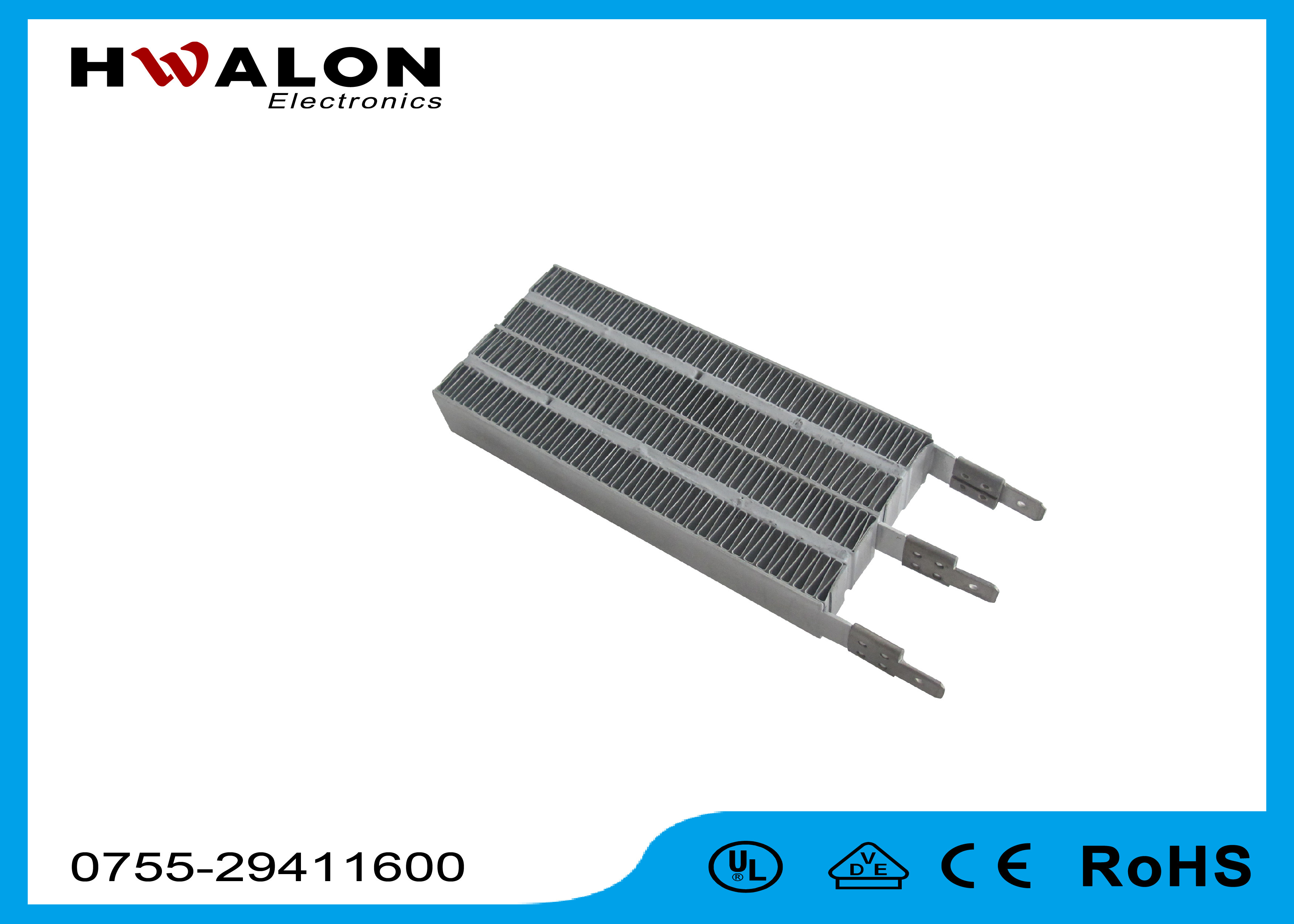 Gray Shell PTC Ceramic Air Heater With Ripple , Ceramic Heating Element ...